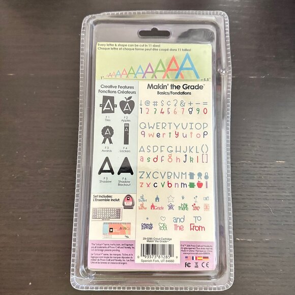 Cricut Provo Craft Makin The Grade Font Cartridge New In Package - Picture 2 of 2